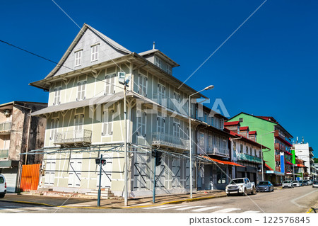Traditional architecture of Cayenne, the capital of French Guiana in South America Traditional architecture of Cayenne, the capital of French Guiana in South America 122576845