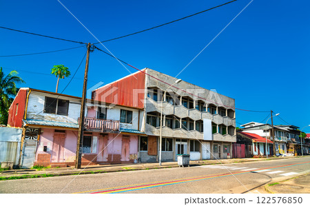 Typical architecture of Cayenne, the capital of French Guiana in South America Typical architecture of Cayenne, the capital of French Guiana in South America 122576850