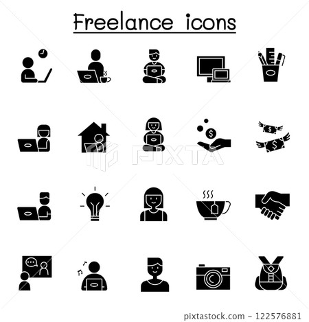 Freelance icon set in glyph style 122576881
