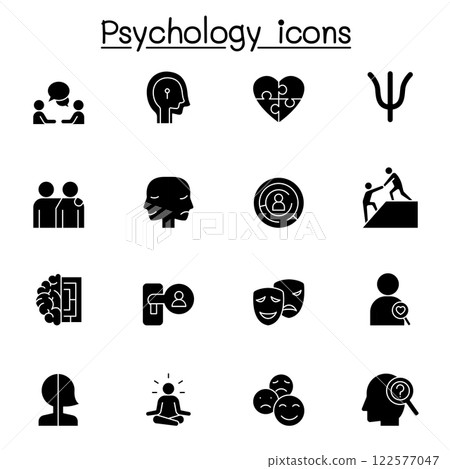 Psychology icon set in glyph style 122577047
