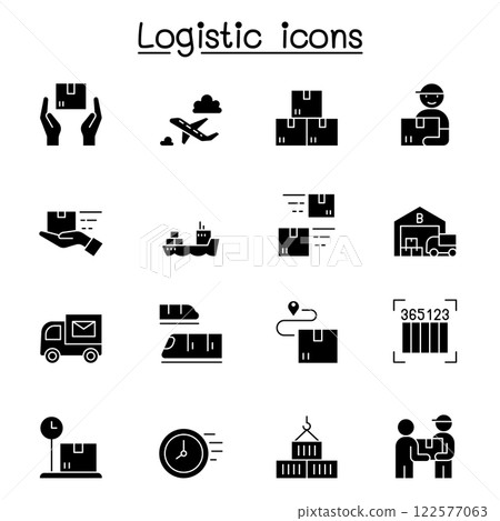 Logistic icon set in glyph style 122577063
