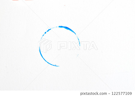 Abstraction. Semicircle applied with paint. 122577109