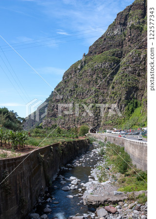 River and mountains, Madeira, Portugal 122577343