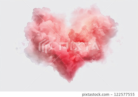 Watercolor illustration of a soft heart cloud 122577555