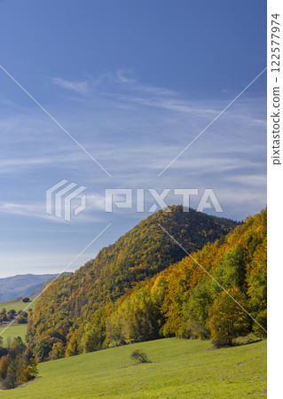 Typical autumn landscape in National park Muranska Planina near Javorinka, Slovakia 122577974