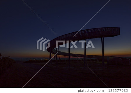 Trail above the vineyards lookout point, Kobyli vrch, Kobyli, Southern Moravia, Czech Republic 122577983