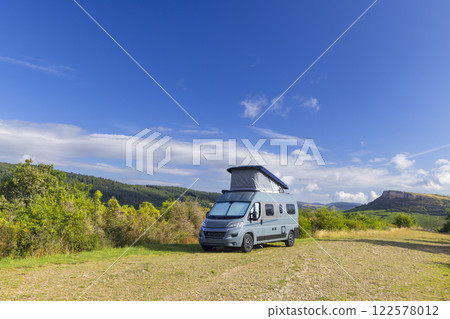 Van Life near Rock of Solutre, Burgundy, Solutre-Pouilly, France 122578012