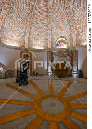 Stored wine bottles, wine cella, Canale, Piedmont, Italy Stored wine bottles, wine cella, Canale, Piedmont, Italy 122578059