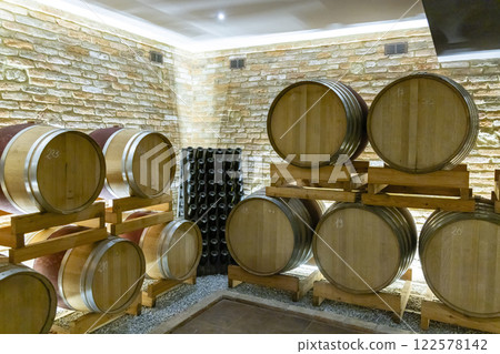 Wine cellar, Cascina Montalbera, Castagnole Monferrato, Piedmont, Italy Wine cellar, Cascina Montalbera, Castagnole Monferrato, Piedmont, Italy 122578142