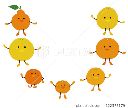 七種柑橘人物都在這裡：紙剪紙、橘子、伊予柑、八朔柑、夏日甜柑、不知火柑、柚子柑和河內番柑。 122578179