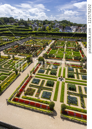 Chateau de Villandry, UNESCO World Heritage Site, Villandry, Indre-et-Loire, Pays de la Loire, France 122578202