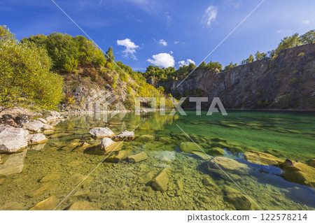 Benatina travertine, natural monument and protected landscape area Vihorlat, Slovakia 122578214