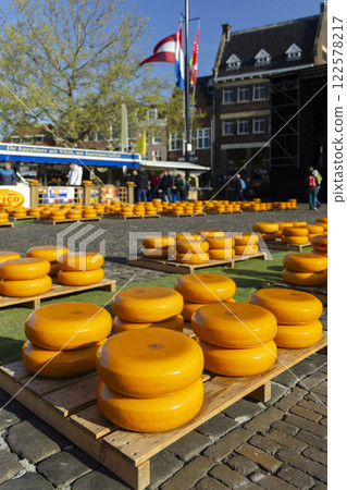 series of cheeses in a row in the Netherlands series of cheeses in a row in the Netherlands 122578217