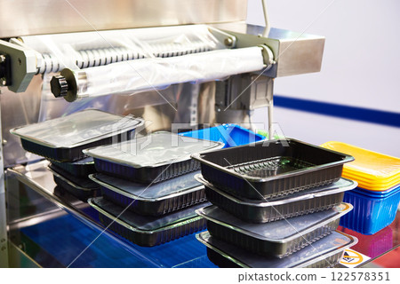 Machine packing plastic food containers Machine packing plastic food containers 122578351