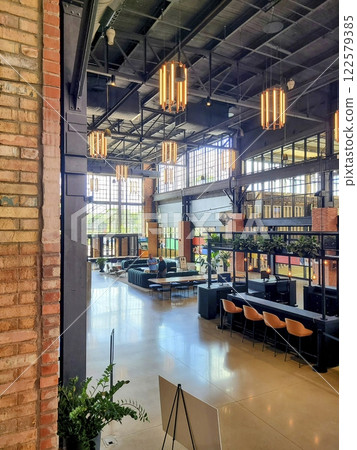 Industrial Co-Working Space with Natural Light and Motion Perspective 122579385
