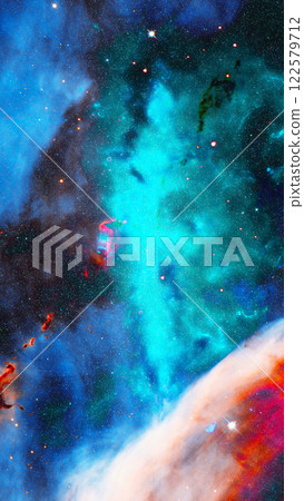 A vertical cosmic-themed image, featuring planets, stars, and nebulae. Science fiction background. Elements of this image were furnished by NASA. 122579712