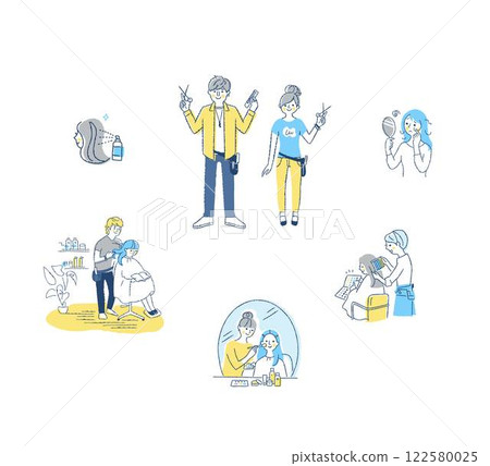 Hair salon/hair and makeup set for various scenes Hair salon/hair and makeup set for various scenes 122580025