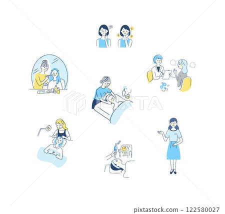 Various scenes from beauty salons 122580027