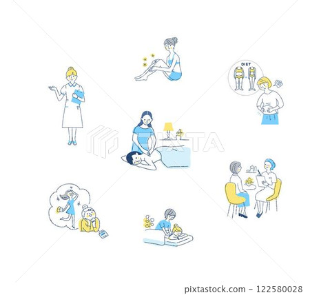 Various scenes from beauty salons 122580028