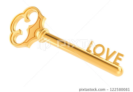 Key Love. Key to love, concept. 3D rendering 122580081