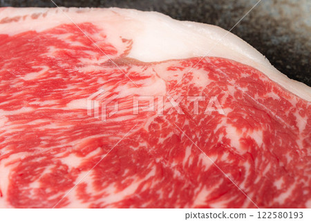[Food ingredients] Steak meat macro photography 122580193