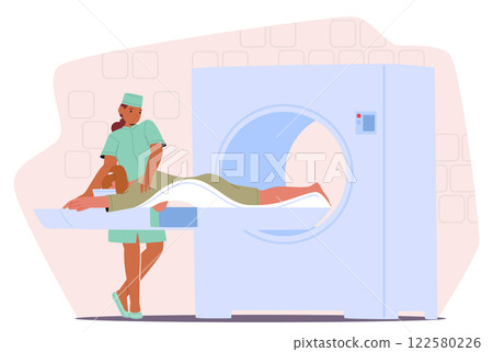 Doctor providing professional MRI scanning for accurate breast cancer diagnosis at early stage Doctor providing professional MRI scanning for accurate breast cancer diagnosis at early stage 122580226
