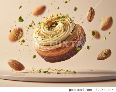 cinnamon rolls with pistachio cream 122580287