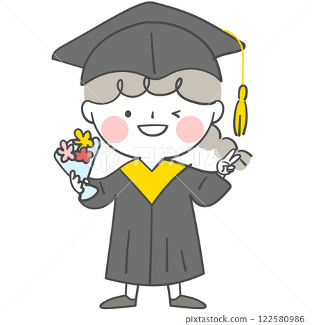 Character illustration in graduation clothes 122580986