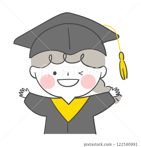 Character illustration in graduation clothes 122580991