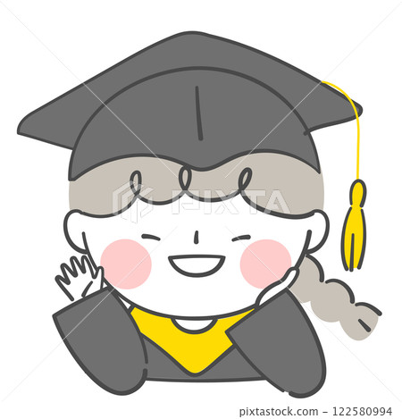 Character illustration in graduation clothes Character illustration in graduation clothes 122580994