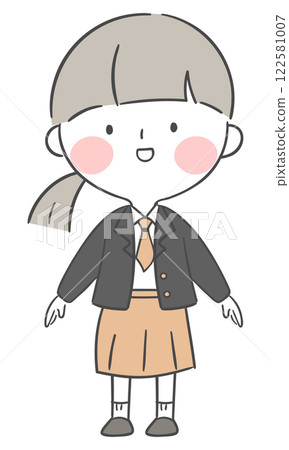 Character illustration of a student in a school uniform Character illustration of a student in a school uniform 122581007