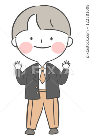Character illustration of a student in a school uniform Character illustration of a student in a school uniform 122581008