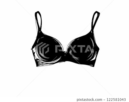 Artistic Bra Illustration in Monochrome Design 122581043