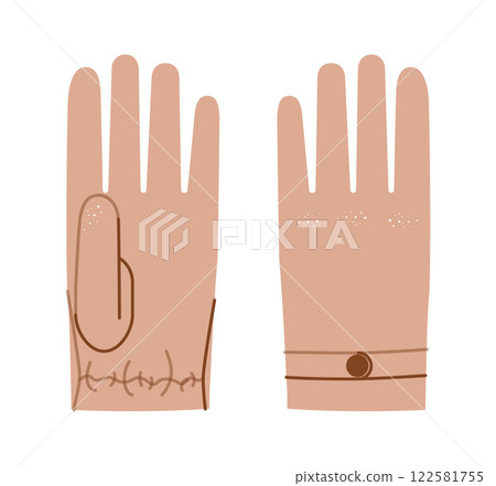 Driving Gloves Short Wrist length beige cartoon Fashion hand full-finger design snap-fit fastening pull-on accessory Driving Gloves Short Wrist length beige cartoon Fashion hand full-finger design snap-fit fastening pull-on accessory 122581755