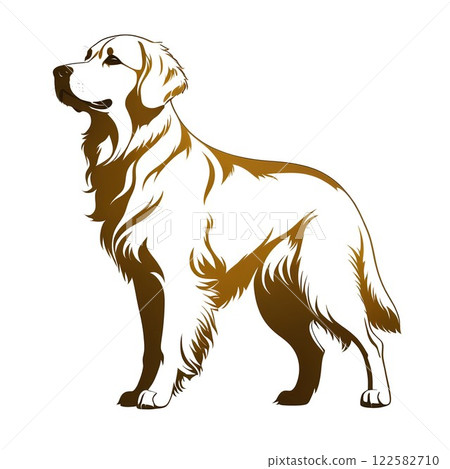 Golden Retriever cartoon illustration 122582710