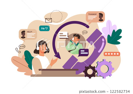 Female Operators Working With Customers at the call center 122582734