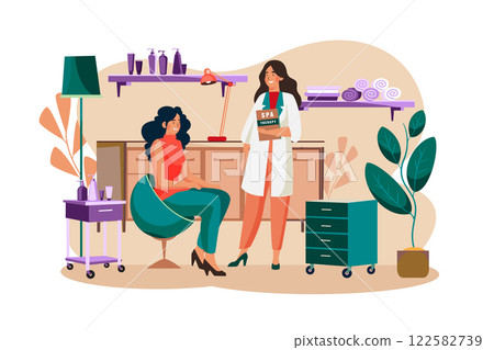 Customers Receiving Services in Spa Salons 122582739