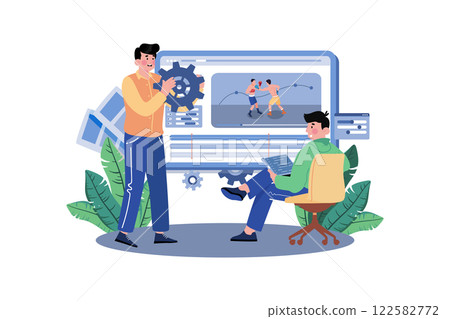 Game Designer Illustration concept on white background Game Designer Illustration concept on white background 122582772