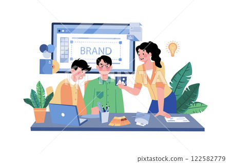Brand Designer Illustration concept on white background Brand Designer Illustration concept on white background 122582779
