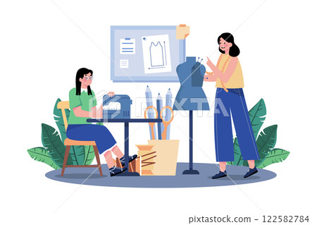 Fashion Designer Illustration concept on white background Fashion Designer Illustration concept on white background 122582784
