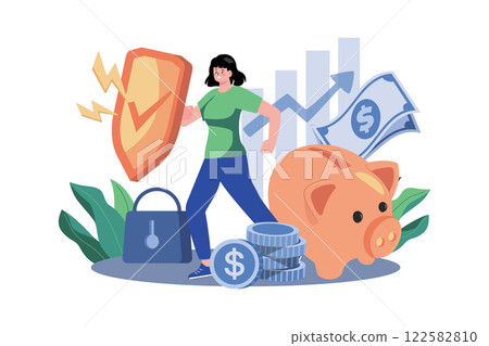 Investment Protection Insurance Illustration concept on white background 122582810