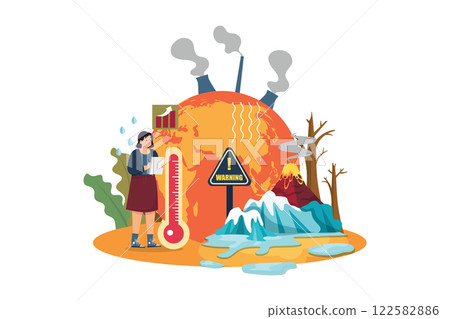 Climate Change Illustration concept on white background 122582886