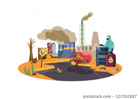 Harmful Waste Illustration concept on white background Harmful Waste Illustration concept on white background 122582887