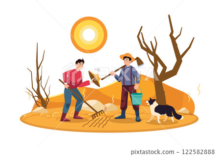 High Temperatures Illustration concept on white background 122582888