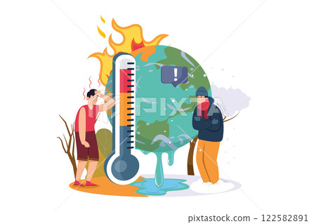 Unstable Weather Temperature Illustration concept on white background Unstable Weather Temperature Illustration concept on white background 122582891