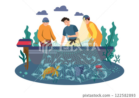 Poaching Illustration concept on white background 122582893