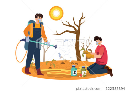 Soil Degradation Illustration concept on white background Soil Degradation Illustration concept on white background 122582894