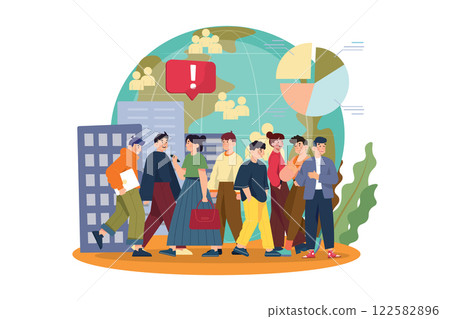 Overpopulation Illustration concept on white background 122582896