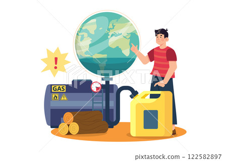 Natural Resource Depletion Illustration concept on white background 122582897