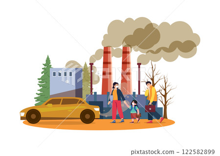 Air Pollution Illustration concept on white background Air Pollution Illustration concept on white background 122582899